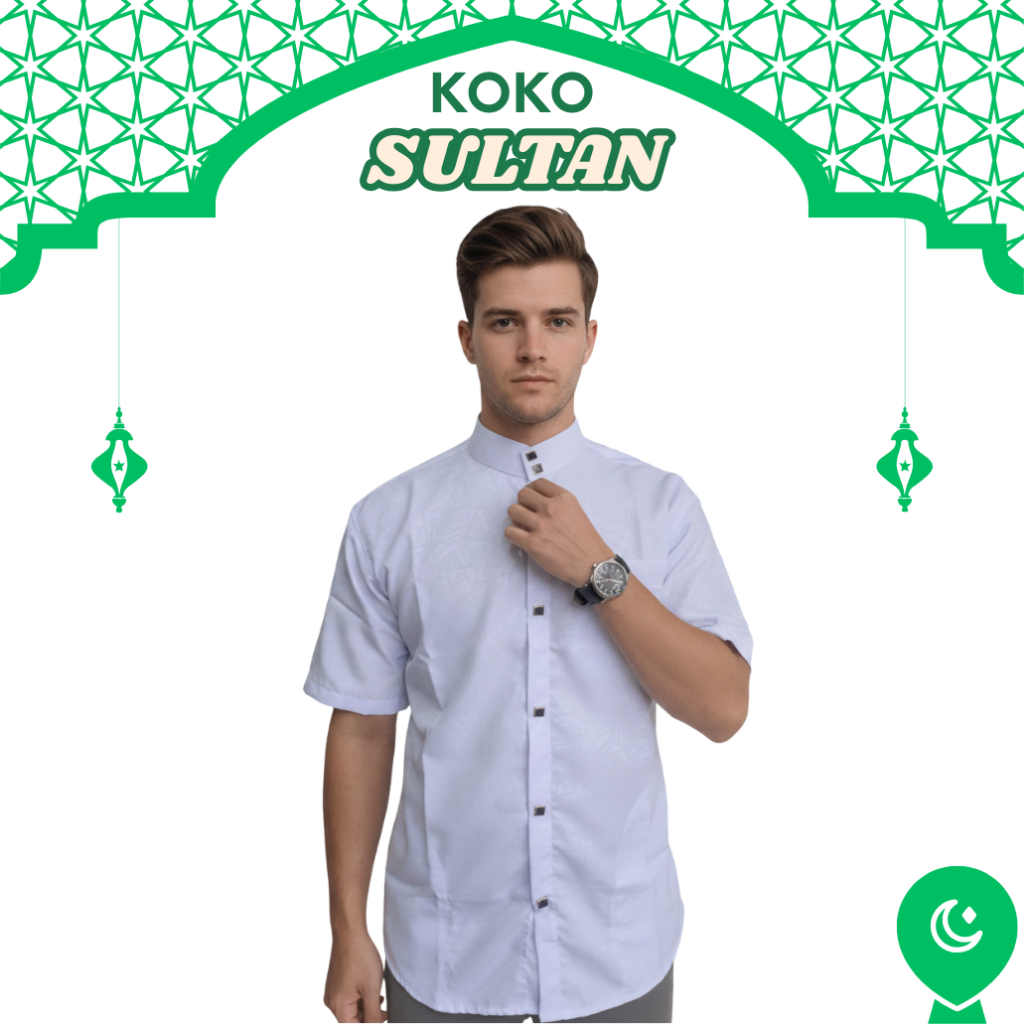 Baju Muslim Pria Koko Sultan Motif Etnik