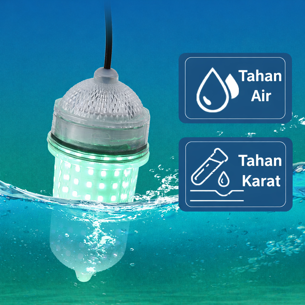 Lampu Pemikat Ikan, Cumi Dan Benur 35 Watt Tahan Air, Tangkapan Gacor