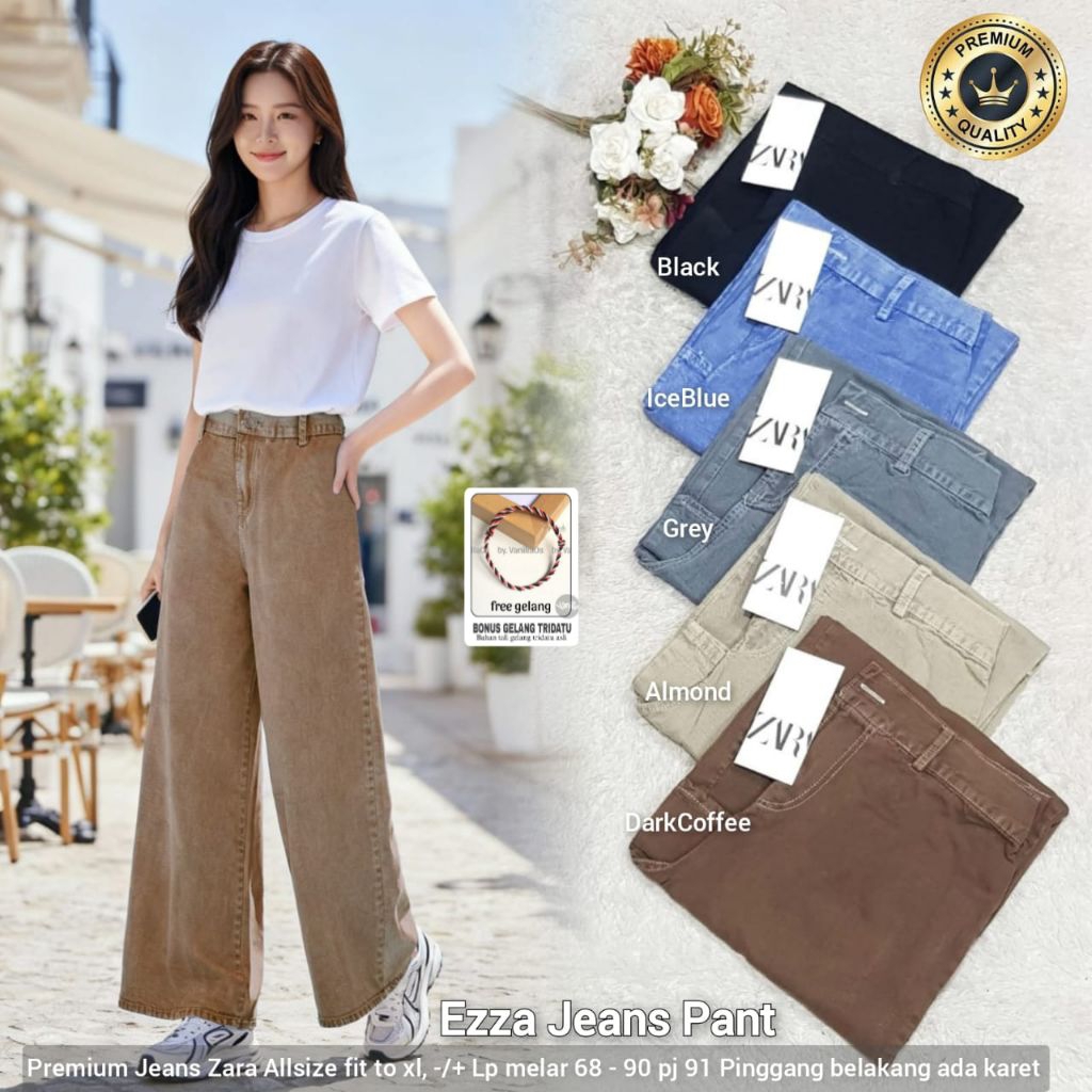 Ezza jeans pant.Trend celana jeans panjang wanita simple terbaru.Korean pant wanita.ootd celana jean