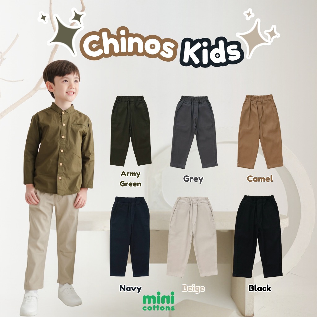 Minicottons Celana Chino Anak Laki-laki Usia 1-12 Tahun / Celana Panjang Anak / Celana Anak Chinos