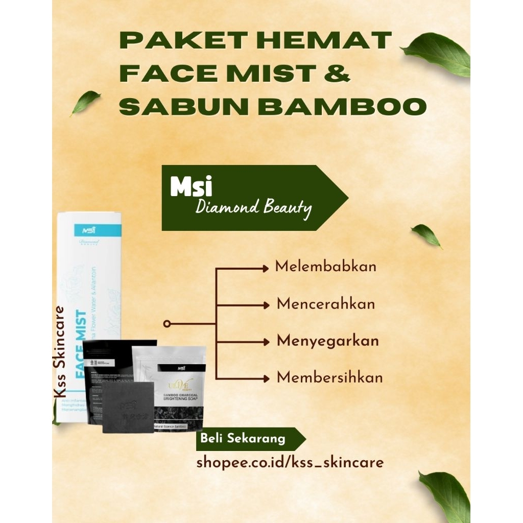 Paket MSI Diamond Beauty Face Mist + Bamboo Charcoal Soap