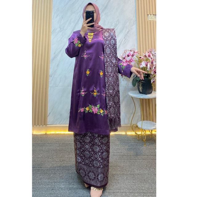 Tunik atau Baju Basiba  Bordir Belah Samping mutiara Tabur