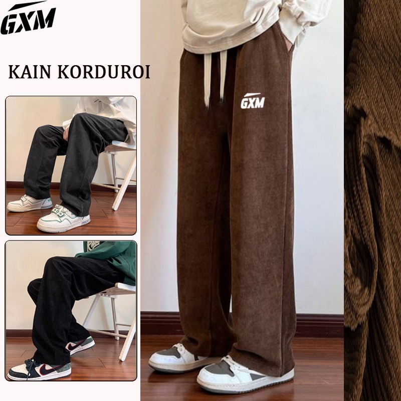 Celana Corduroy pria jumbo M-5XL corduroy pants pria Celana Casual Model lurus  celana korduroy pria