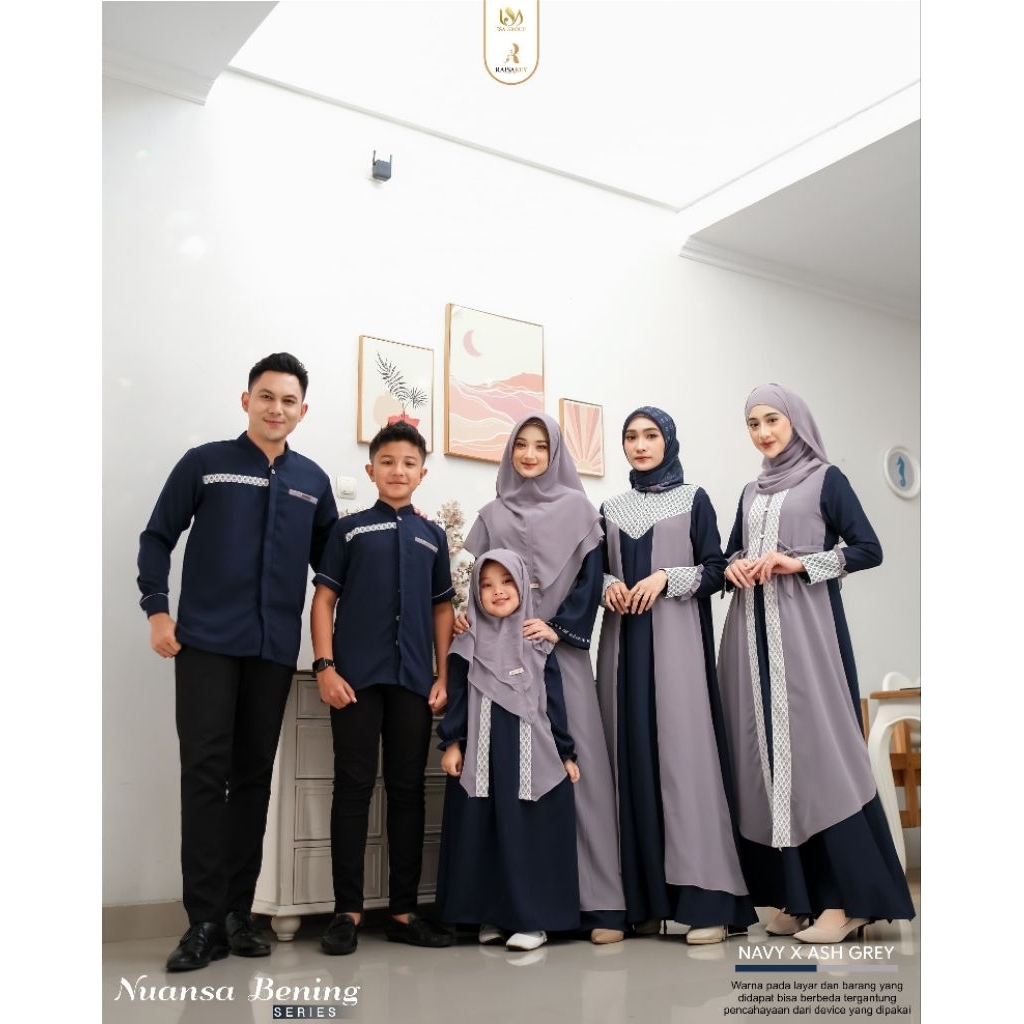 Sarimbit Nuansa Bening Warna Navy x Ash Grey by Raisakey