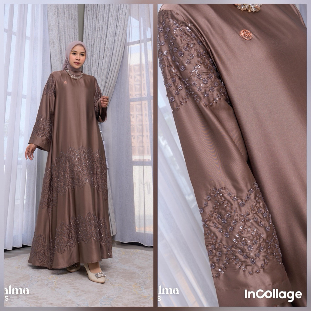 SHALMA DRESS GAMIS PREMIUM BY MAREVI KOLEKSI LEBARAN