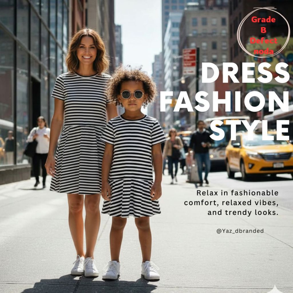 [SALE - MINOR DEFECT] Striped T-Shirt Dress - Branded Original (Uniqlo)