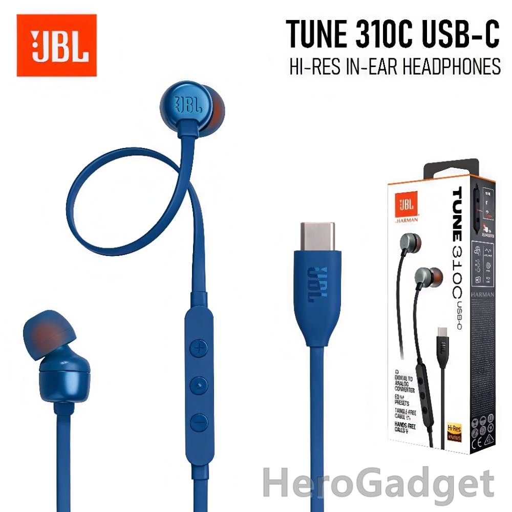 Earphone JBL Tune 310C Handsfree Kabel USB Type C Original Super Bass