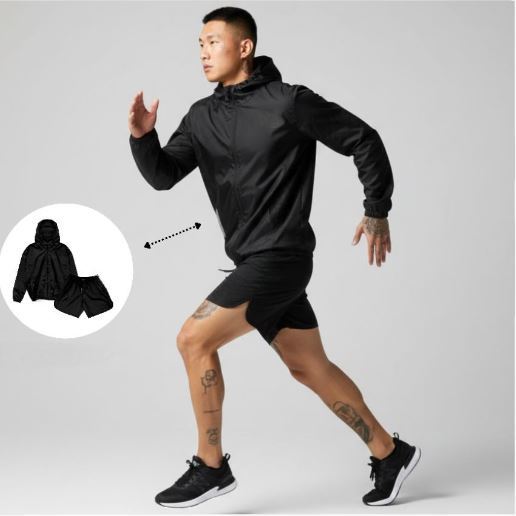 Jaket Parasut Olahraga Satu Set Dengan Celana Pria