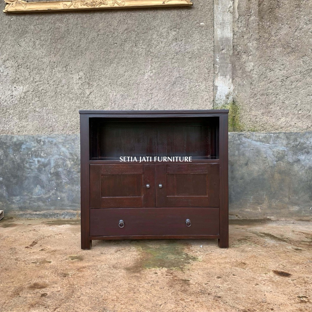 Rak Buku Kecil Minimalis Elegan Kayu Jati