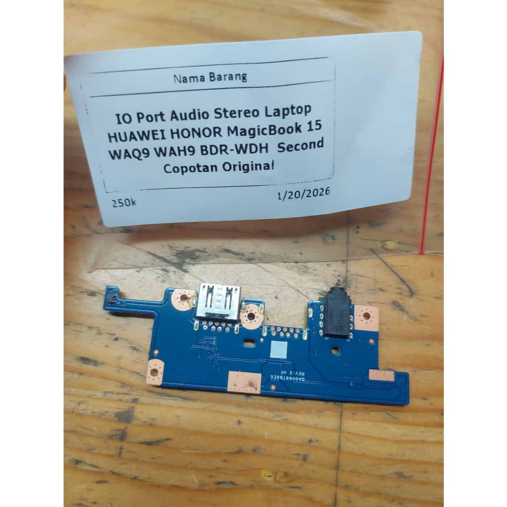 IO Port Audio Stereo Laptop HUAWEI HONOR MagicBook 15 WAQ9 WAH9 BDR-WDH Second Copotan Original