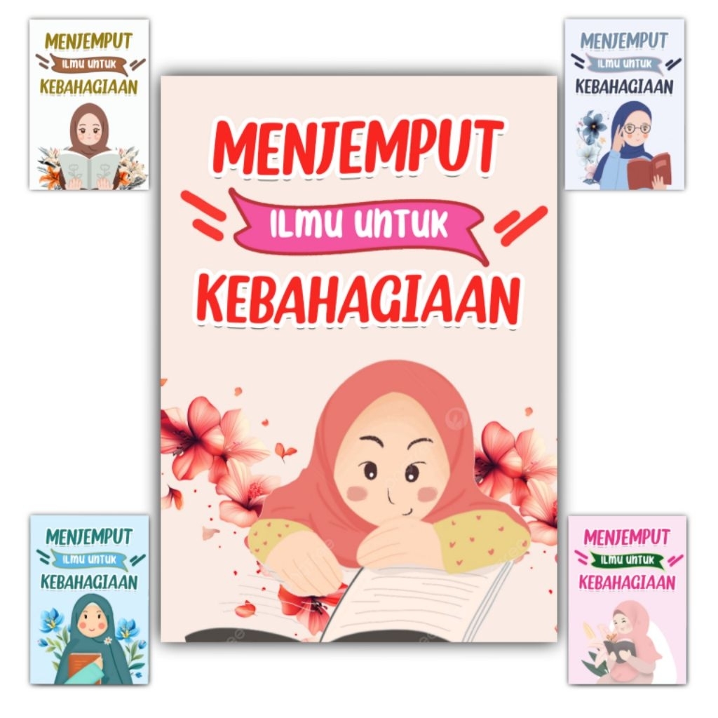 Hiasan dinding Quotes MENJEMPUT ILMU UNTUK KEBAHAGIAAN size 20x14 cm Poster Dinding kata kata motiva