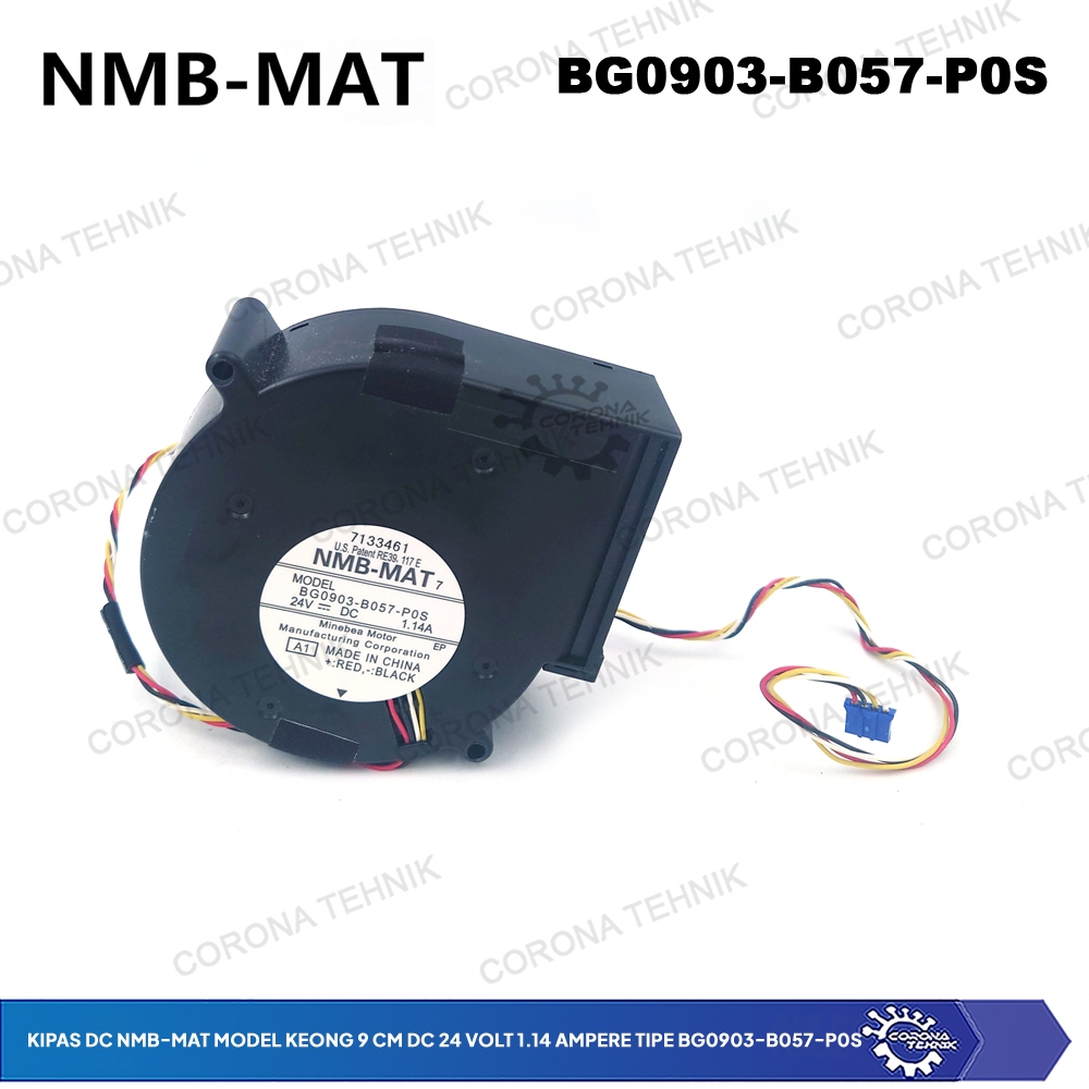 Tipe BG0903-B057-P0S Kipas DC NMB-MAT Model Keong 9 cm DC 24 Volt 1.14 Ampere