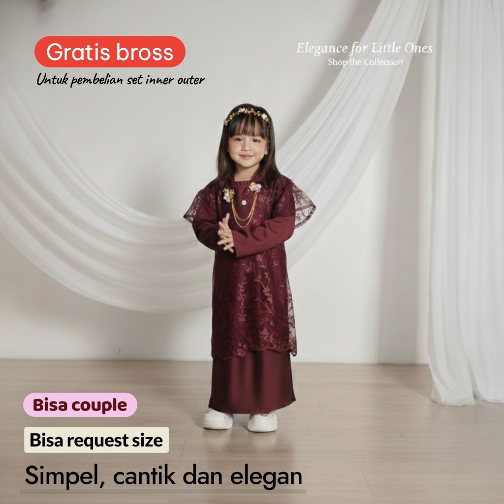 gamis lebaran kondangan anak outer brukat terbaru