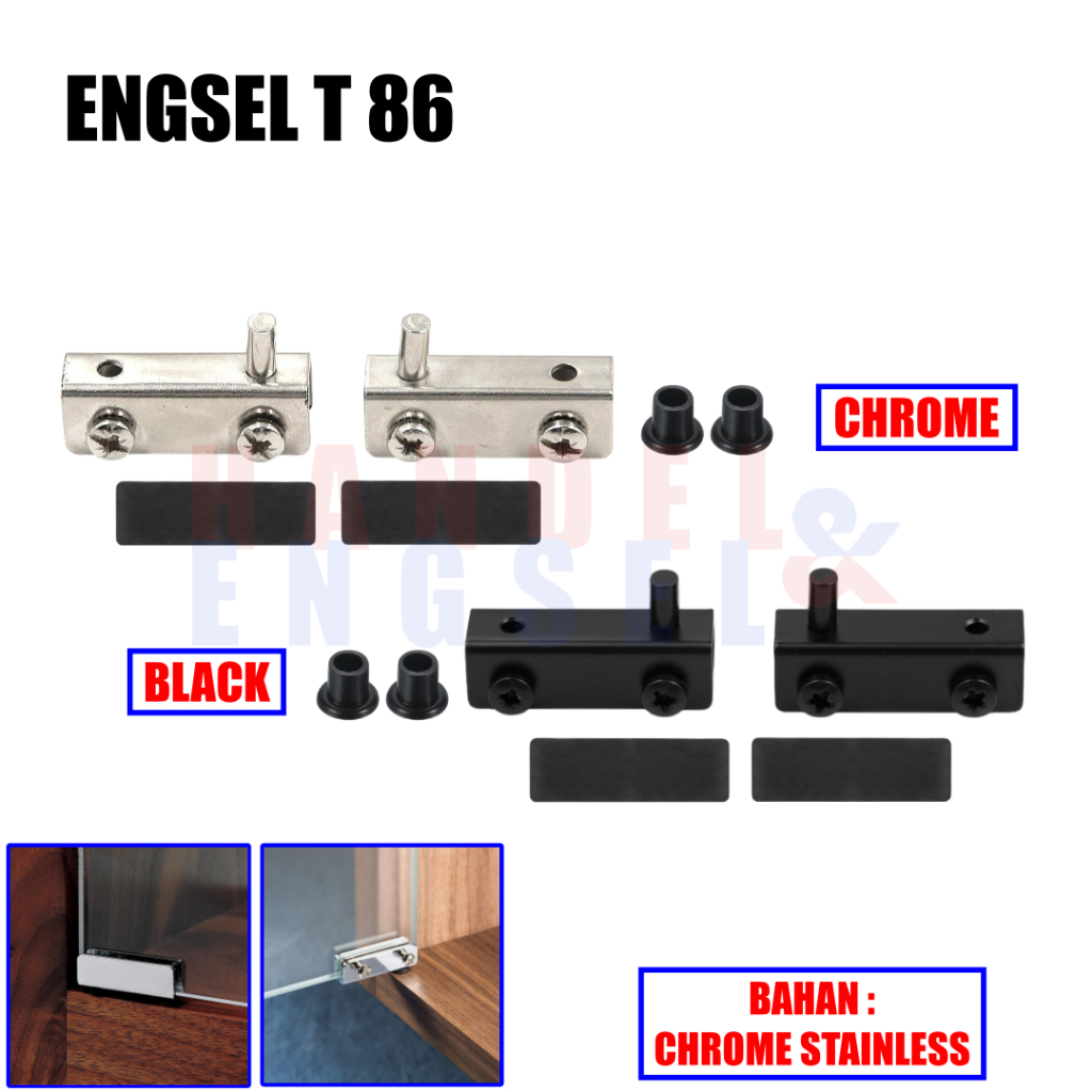 Engsel Jepit Kaca Besi Chrome T86 Engsel Pivot Jepit kaca 10 mm