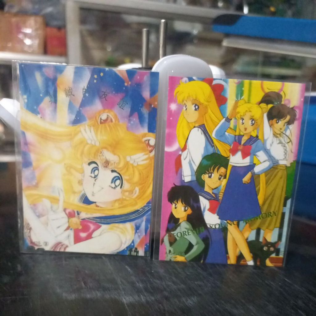 Kartu Anime Koleksi Sailor Moon Tahun 90an Jadul Langka set 2 pcs
