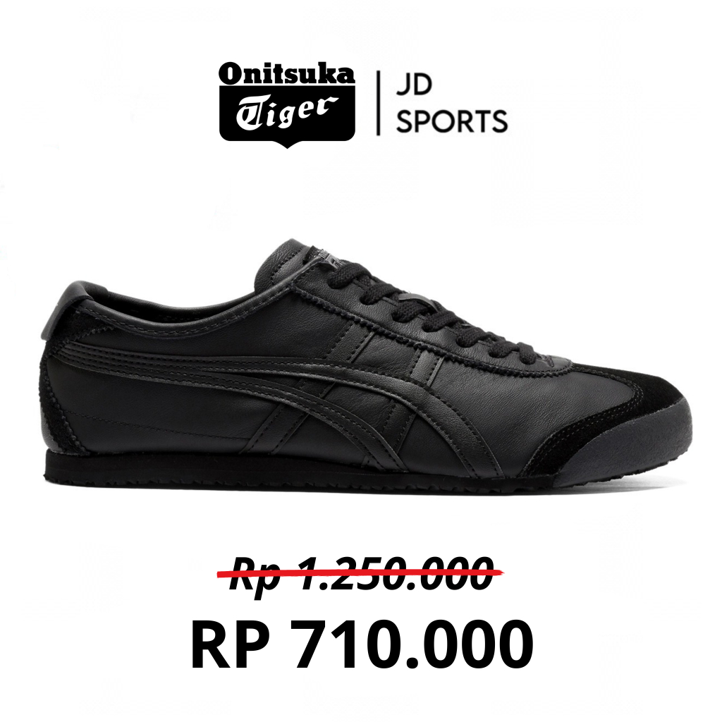Sepatu Sneakers Onitsuka Tiger Mexico 66 All Black Men Shoes