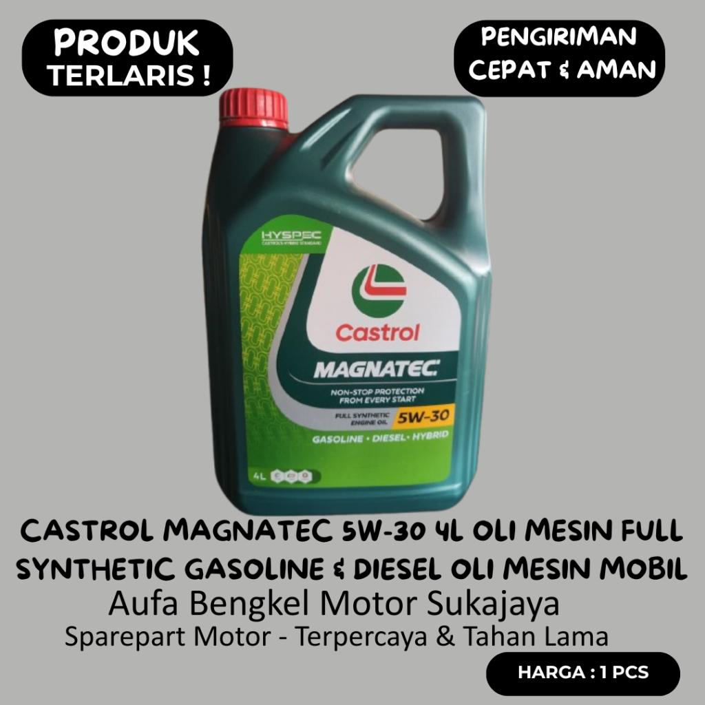 Castrol MAGNATEC 5W-30 4L Oli Mesin Full Synthetic Gasoline & Diesel Mobil Oil 4 Liter Hybrid Diesel