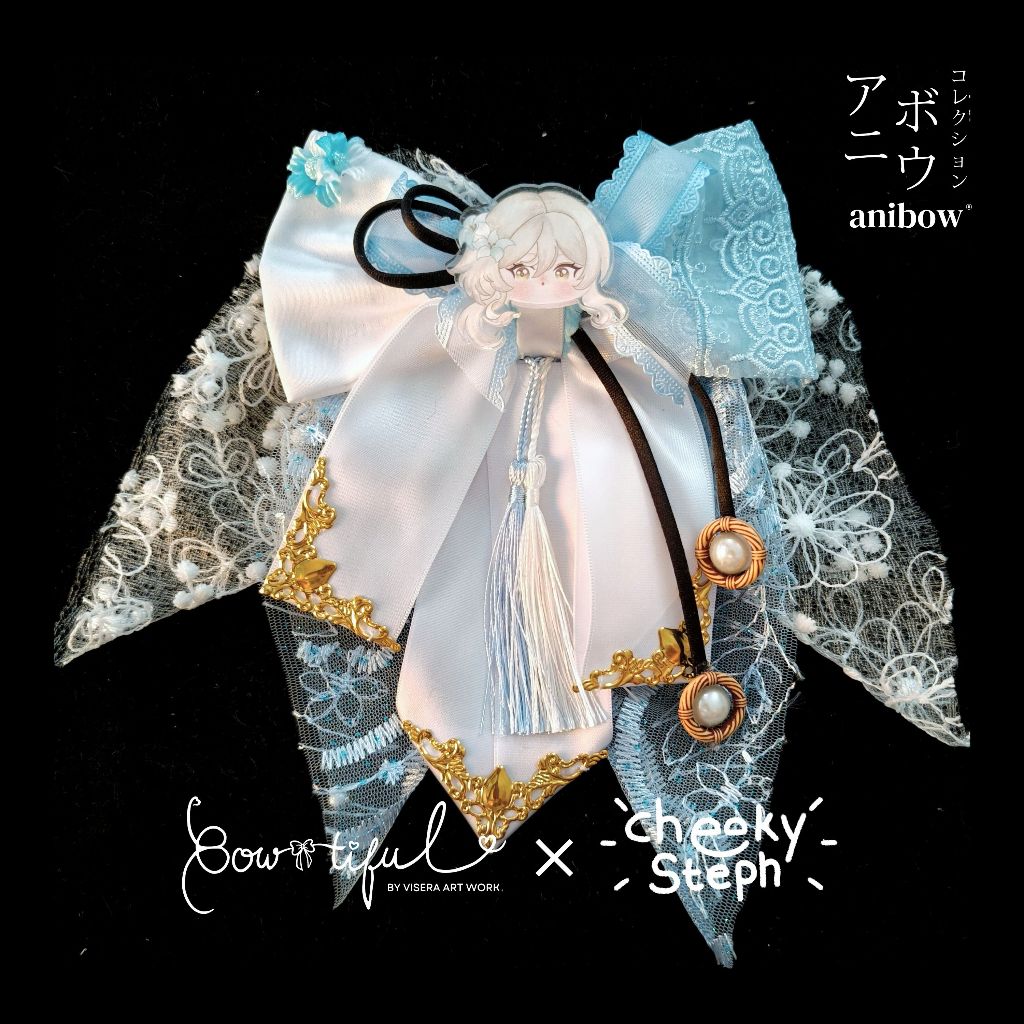 Anibow Lumine 1 Genshin Impact Bow Jepit Rambut Aksesoris Cosplay Hairpiece Headpiece