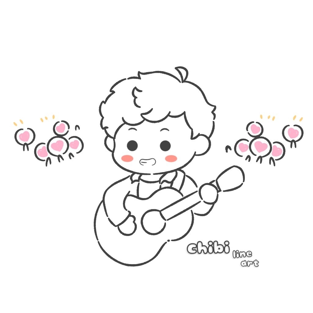 Jasa Ilustrasi Wajah | Gambar Custom | Line Art Style | Chibi