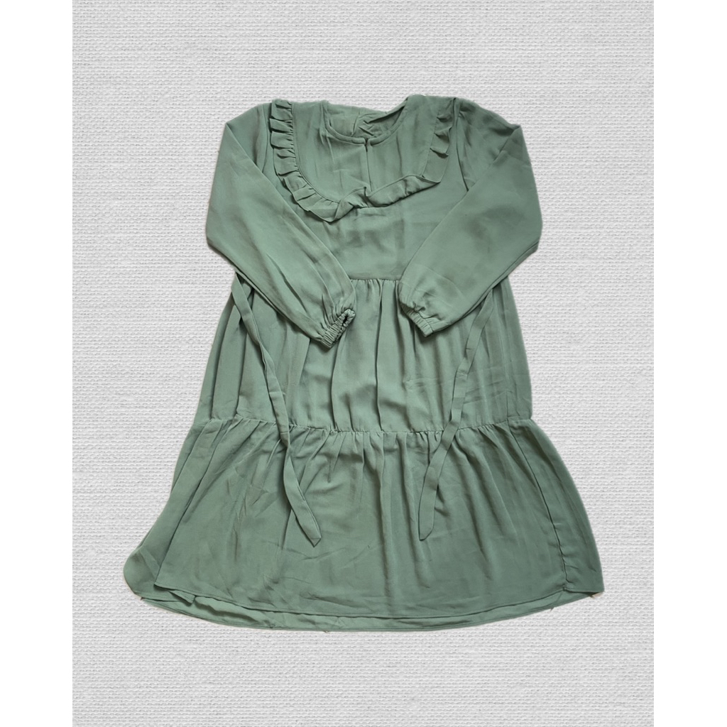 blouse tunik top hijau sage