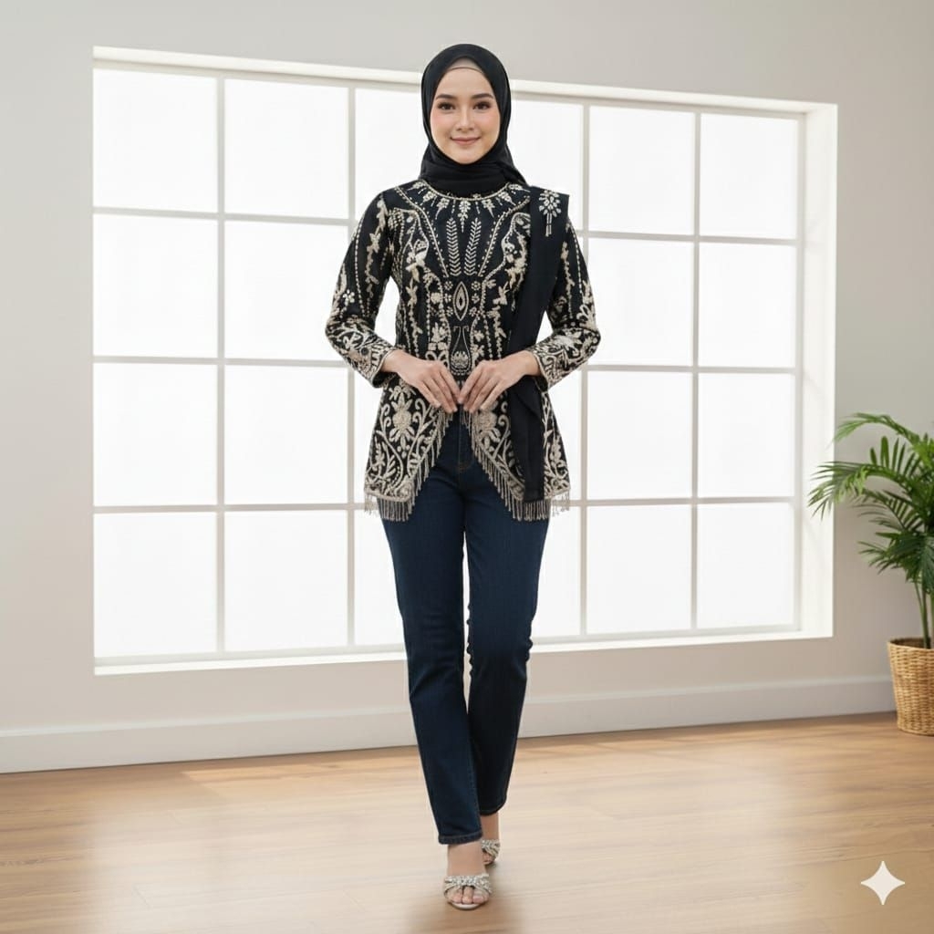 Atasan Kebaya Modern Rumbai Aldi Terbaru / Kebaya Pesta / Kebaya Cantik / Kebaya Kekinian