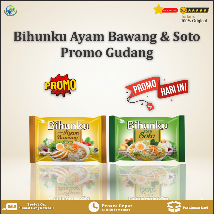 Bihunku Bihun Instan 1 Dus Ayam Bawang & Soto Praktis & Lezat
