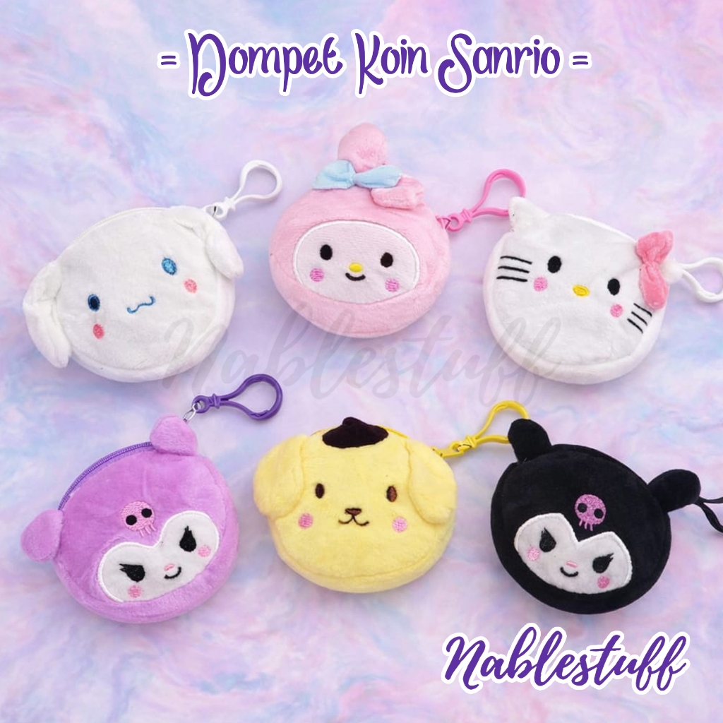Dompet Koin Karakter Sanrio // Dompet Lucu Gantungan Lucu Korea Style Pouch Kain