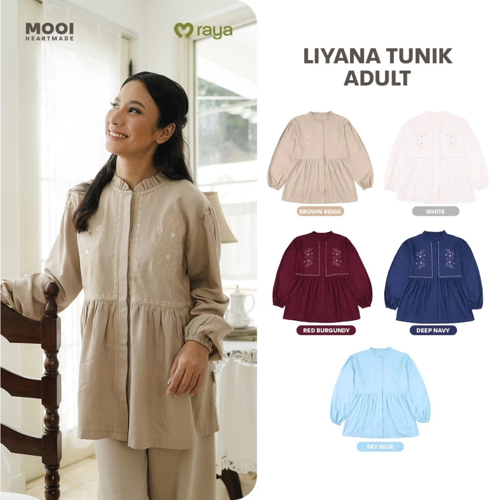 Mooi Tunik Wanita Atasan Wanita Raya Collection Liyana Tunik Adult