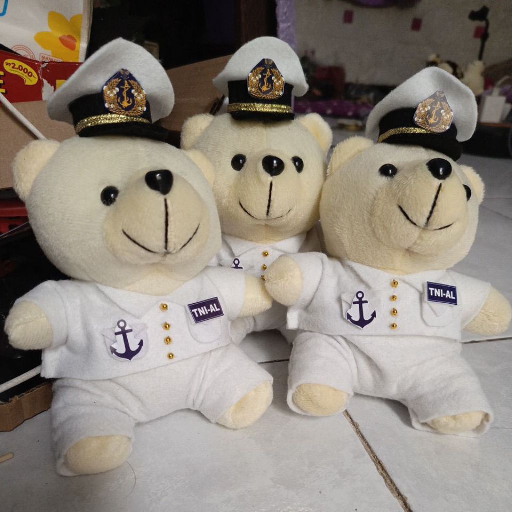 Boneka Tedybear Profesi TNI AL baju putih