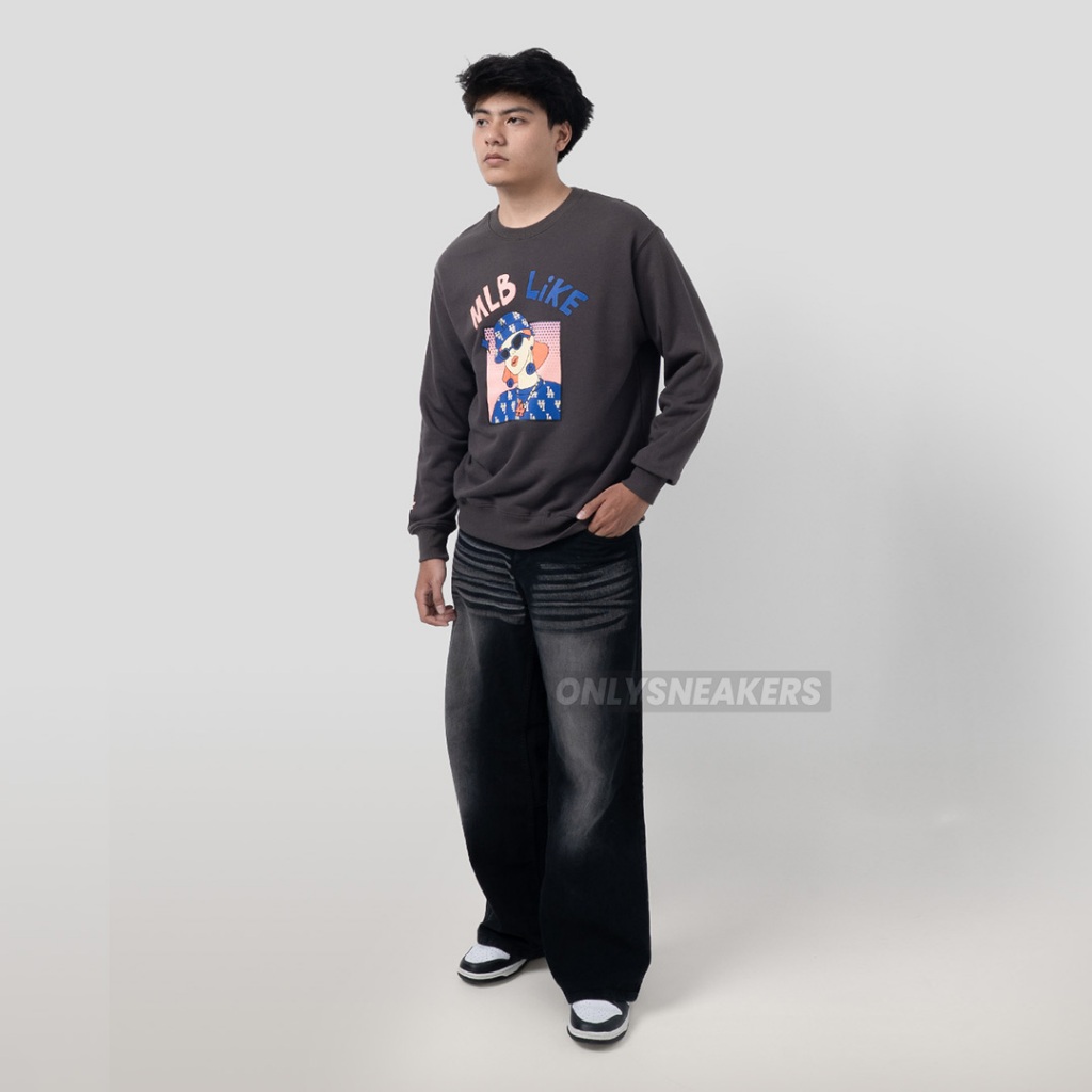 MLB LIKE CARTOON LA DODGERS CHARCOAL SWEATSHIRT