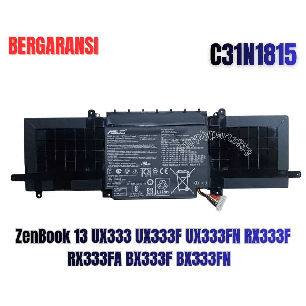 ASUS BATTERY ZENBOOK 13 UX333 UX333F UX333FA UX333FN BX333FN RX333FA RX333FN C31N1815 NEW