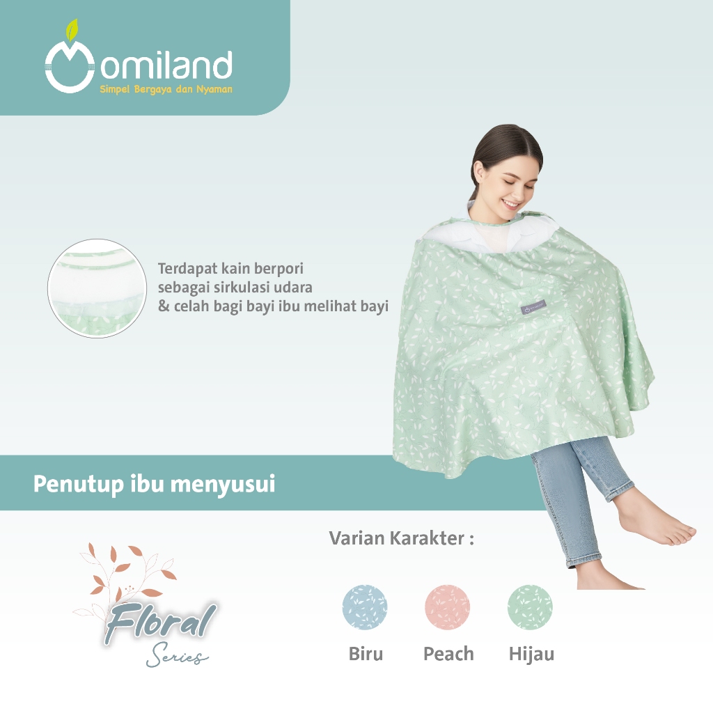 Omiland Penutup Ibu Menyusui / Apron Menyusui Floral Series
