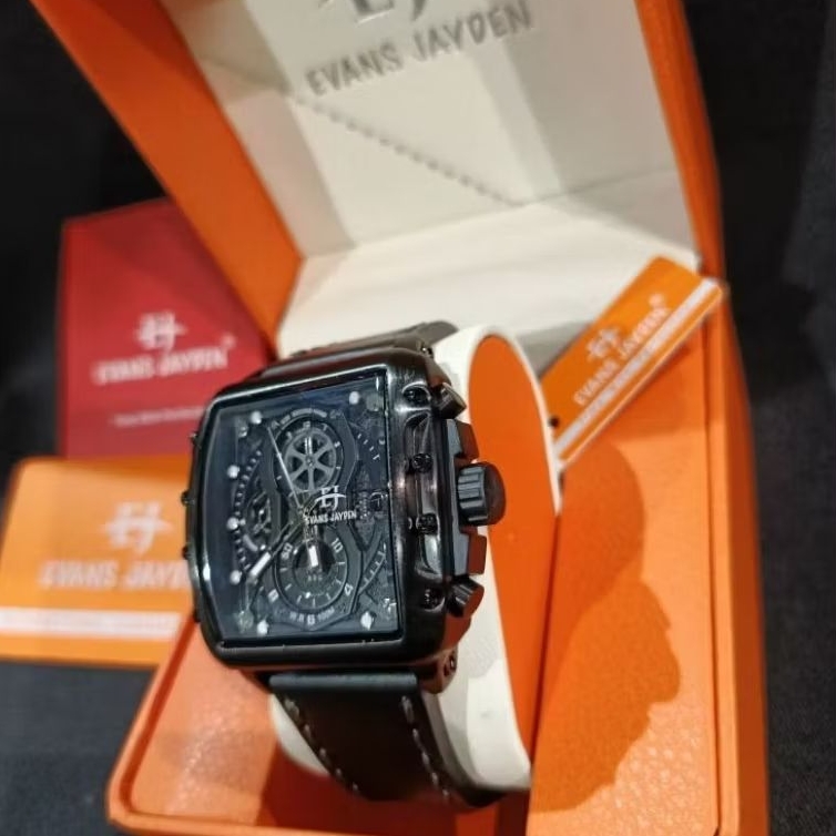 Evans Jayden 9550 ORIGINAL Jam Tangan Pria Kulit Chrono