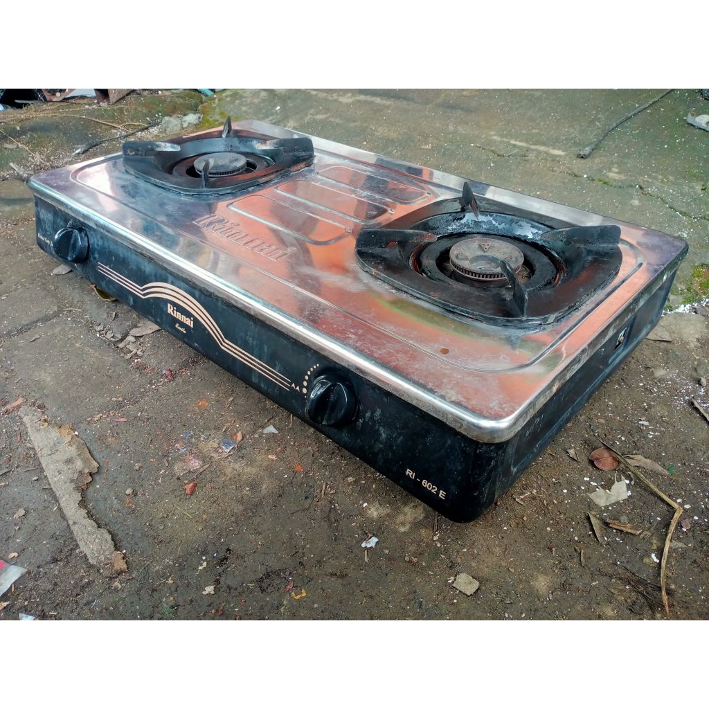 Kompor Gas Rinnai RI-602 E, 2 Tungku Bekas Second