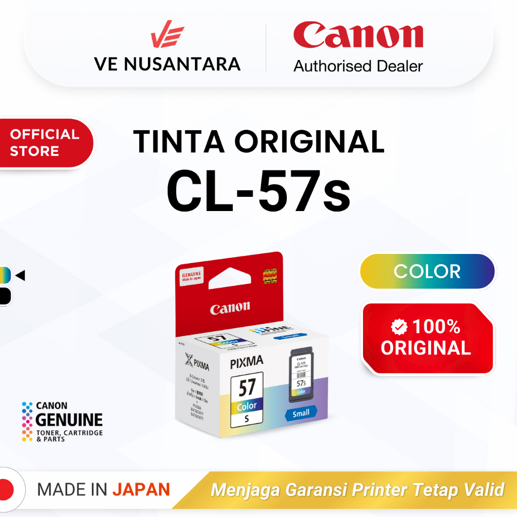 100% ORIGINAL Tinta Canon CL 57 Small Color - Tinta Canon E410 E470 E3470 E4570 - Tinta Asli