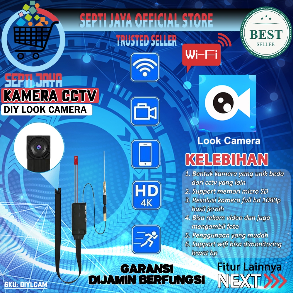 Spy IP Camera Wifi DIY Module Lookcam DIYLCAM Wireless Hidden Kamera Mini 1080P Pengintai Keamanan M