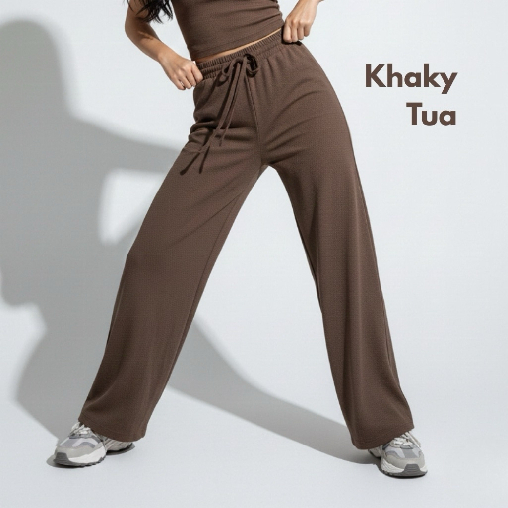 celana kulot highwaist model kulit jeruk series