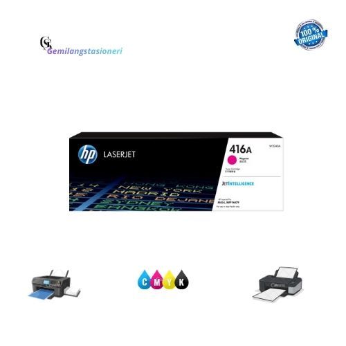 Toner HP LaserJet 416A Magenta W2043A Original untuk Printer Pro M454 M479 Series Asli  Bergaransi