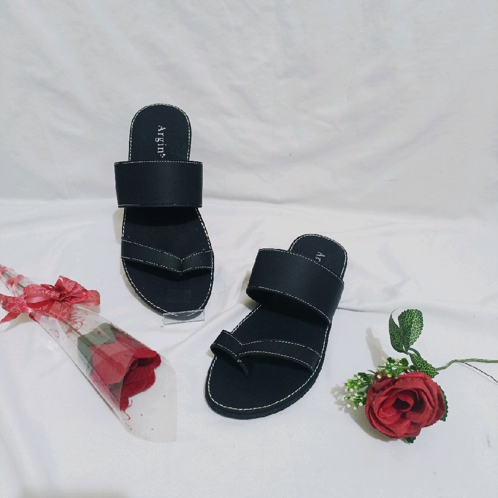 Argin sandal wanita  Kulit Sintetis karet harian cewek model slop kokop teplek  tarawih lebaran