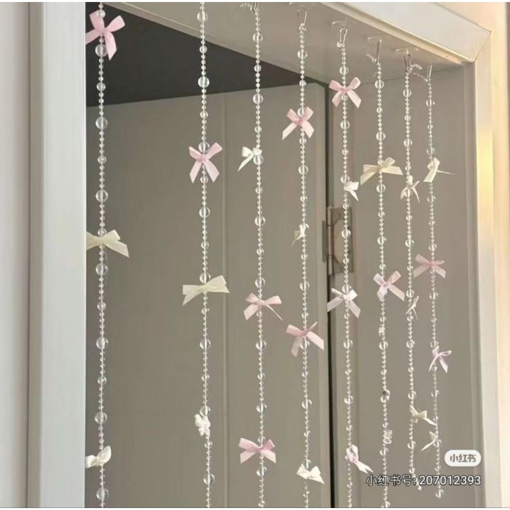 (1 tali ) Tirai manik Coquette estetik | Tirai Crystal | Tirai jendela estetik | Tirai pintu pita