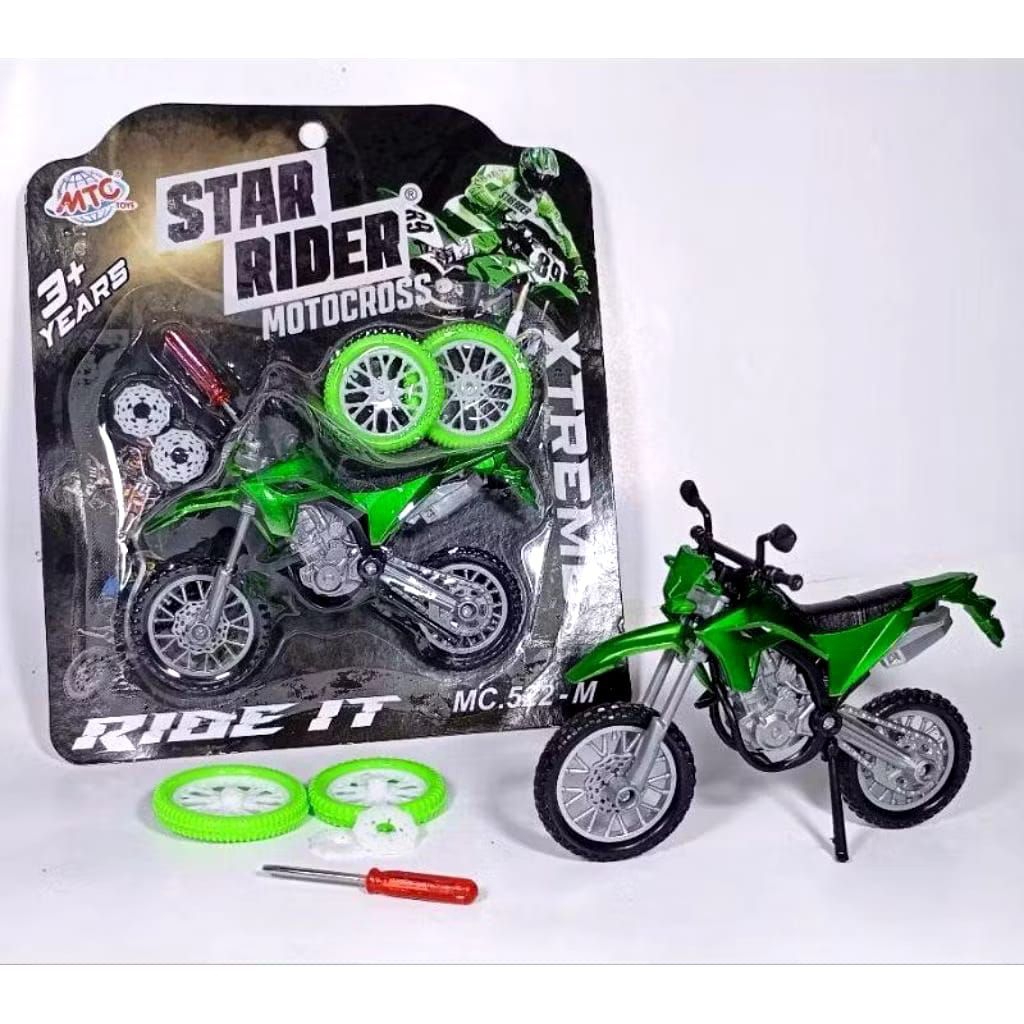Mainan motor cross/Miniatur motor cross metalik/Motor cross mini