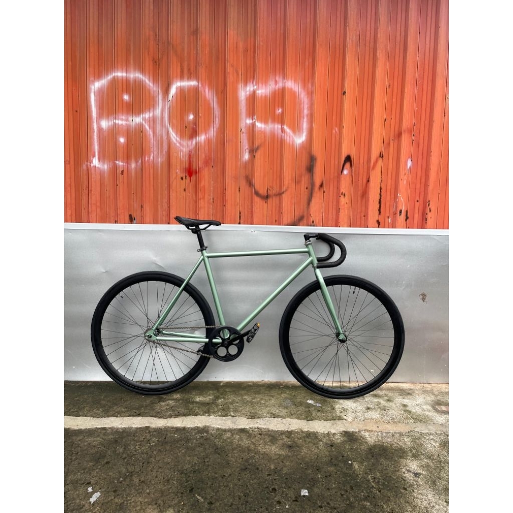 Sepeda Fixie Classic 700C Green Mint – Fullbike Doltrap/Torpedo Size 50 | Flatbar / Dropbar