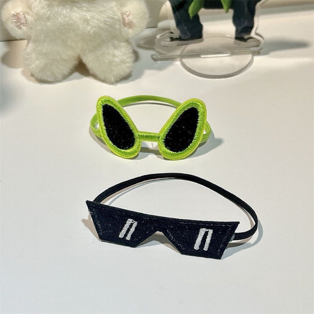 [READY STOCK] Kacamata Doll 10cm | Kacamata Hitam Bordir Alien | Aksesoris Boneka 10cm