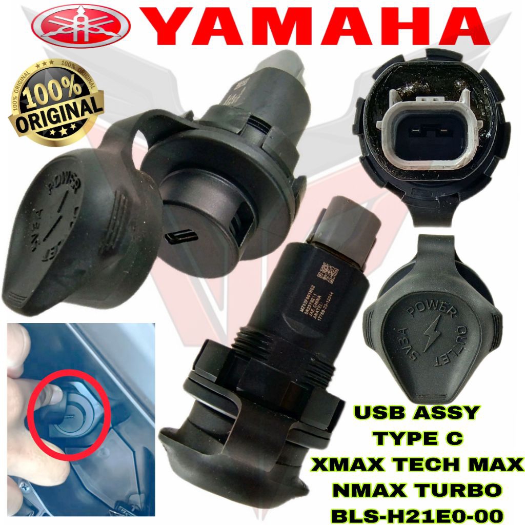USB ASSY TYPE C POWER OUTLET CHARGER CASAN LIGHTER YAMAHA XMAX TECH MAX NMAX TURBO ORIGINAL BLS-H21E