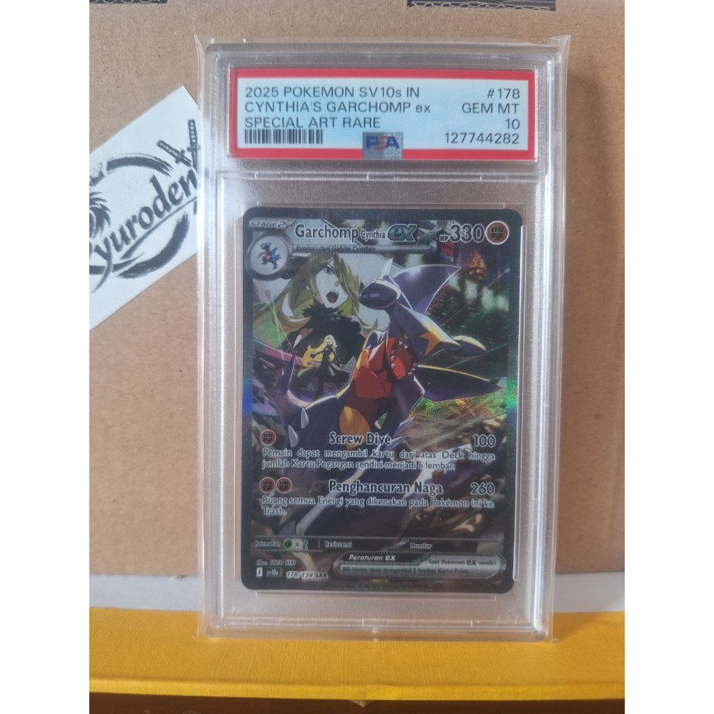 PSA 10 Cynthia's Garchomp ex SAR 178/138 Pokemon TCG Indonesia