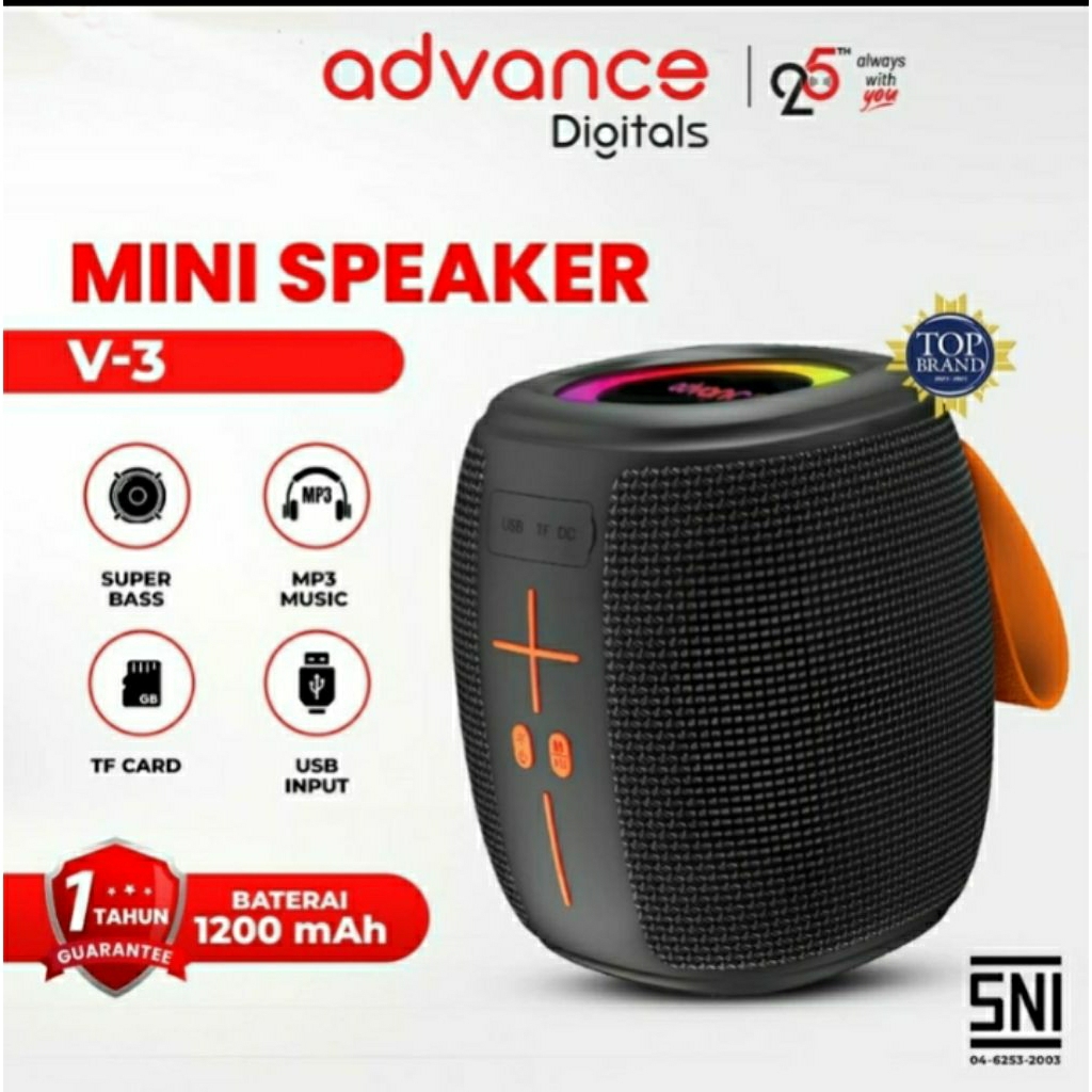 ADVANCE V3 Spekaer Bluetooth Mini Portable 3inch" Super Bass Stereo Sound Wireless Speaker Rgb Led