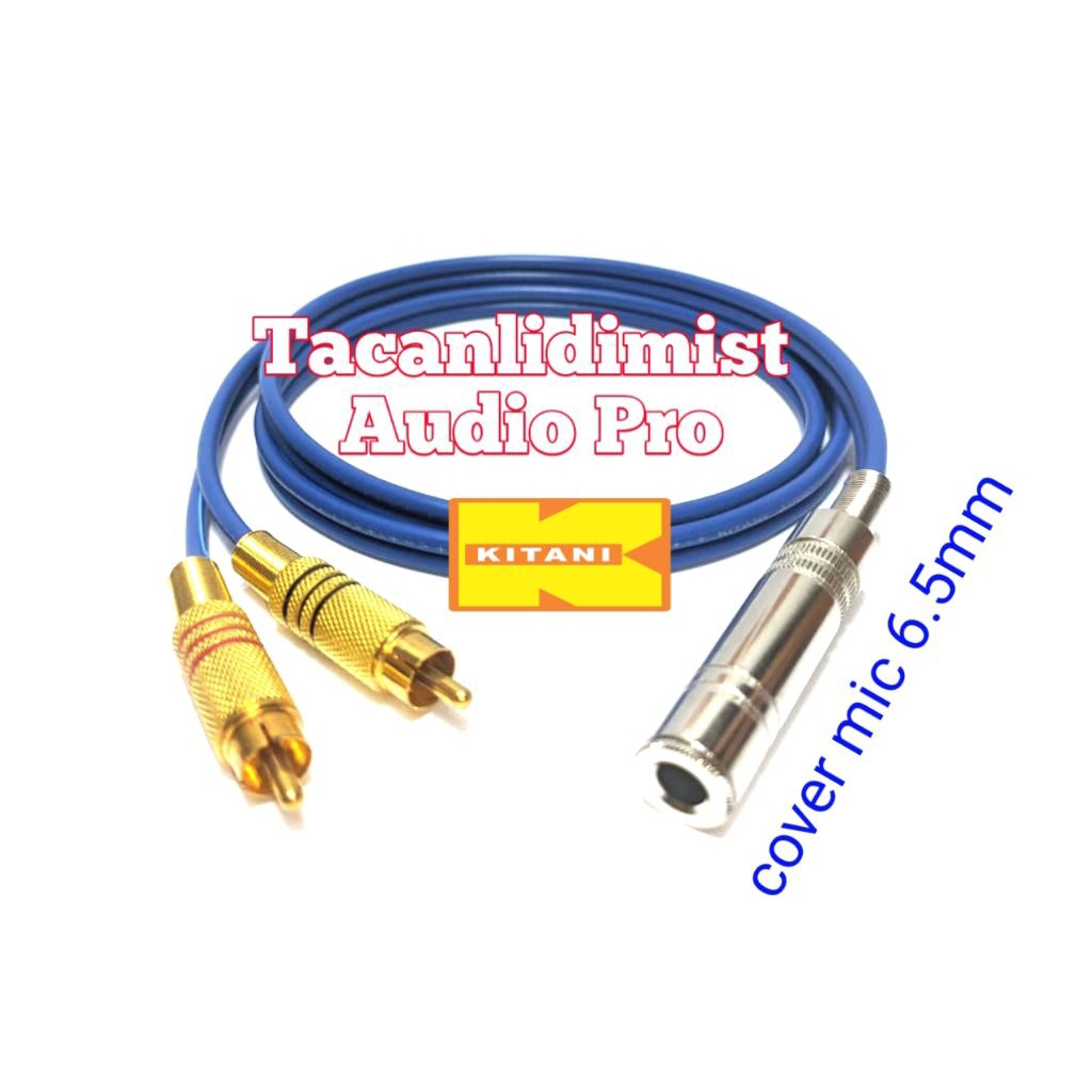 Kabel Sambungan Mic Jack Cover Mic 6.5mm To 2 Rca 3.5mm gold kabel kitani tembaga original kualitas 