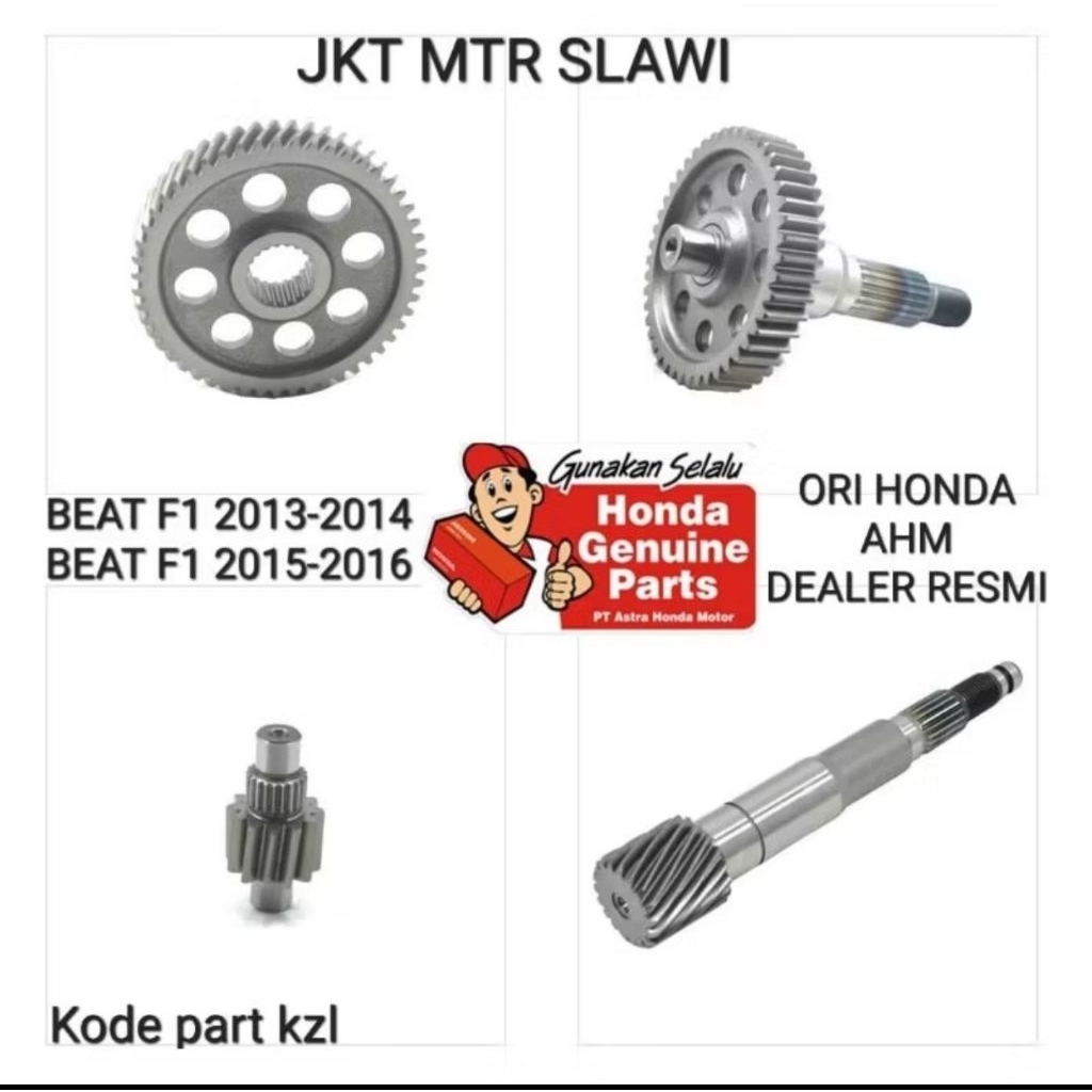 gear comp set KZL as pully counter shaft counter  beat f1 scoopy fi vario fi pgm 2013-2016  asli hon