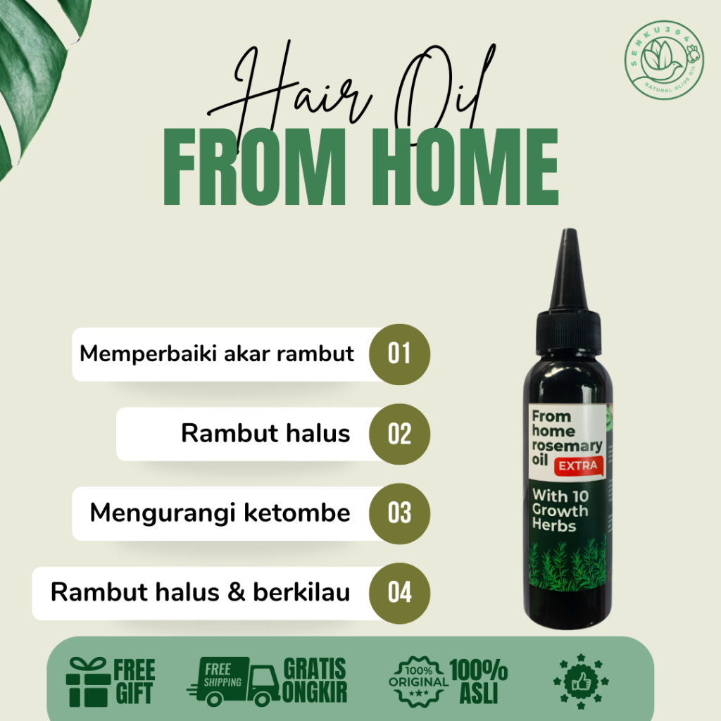 (Terbaru) From Home Rosemary Oil 100ml Kemasan Baru - Rosemary Oil Hair Oil Perawatan Rambut Rontok 