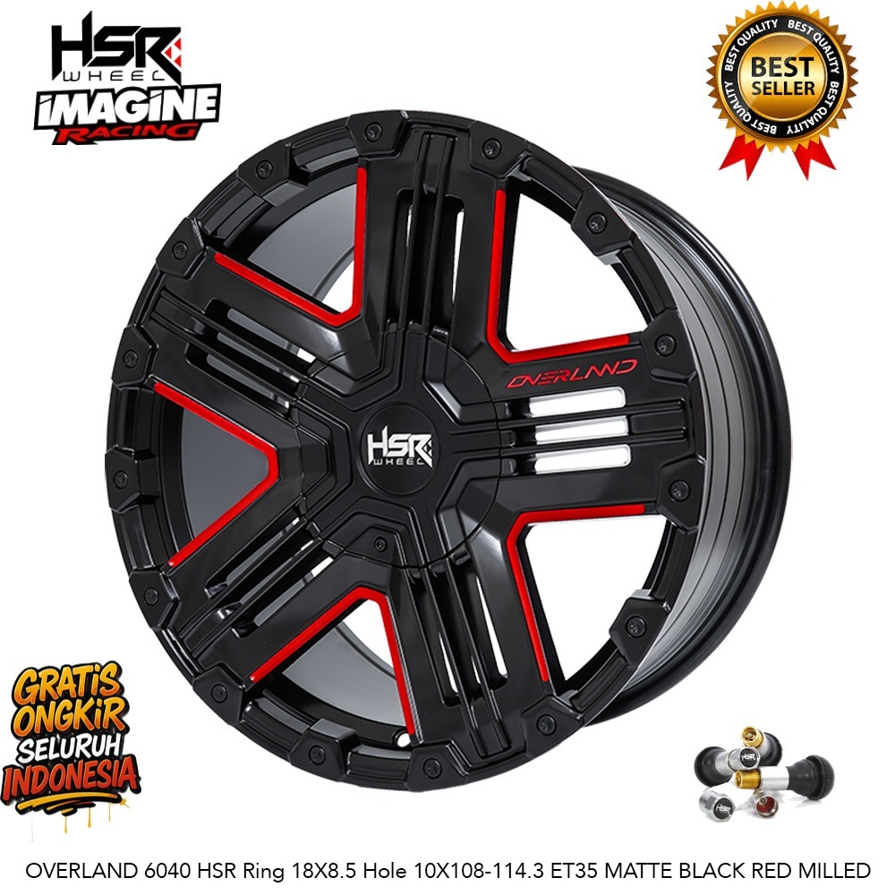 VELG MOBIL HSR OVERLAND 6040 R18 COCOK UNTUK PCD 5X108 DAN 5X114,3 DOUBLE PCD